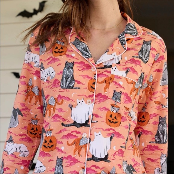 Printfresh Limited Edition Halloween Cat pajama set Size Medium - Picture 3 of 11